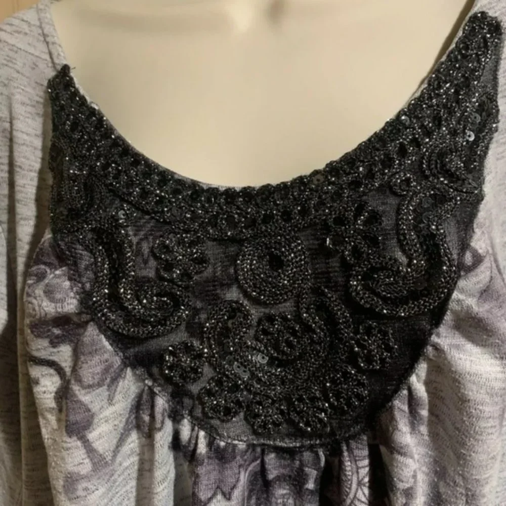 One World Womens Plus Size 3XL Top BlackWhite
